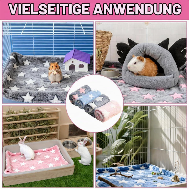 4 Stück Wasserdicht Meerschweinchen Fleecedecken Kleintier-Bettmatte, Warme Flauschige Flanell Meers