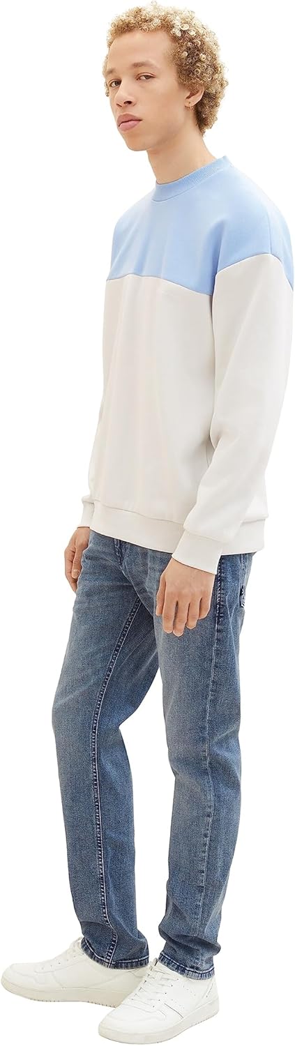 TOM TAILOR Denim Herren Piers Slim Jeans mit Stretch 27W / 32L 10118 - Used Light Stone Blue Denim,