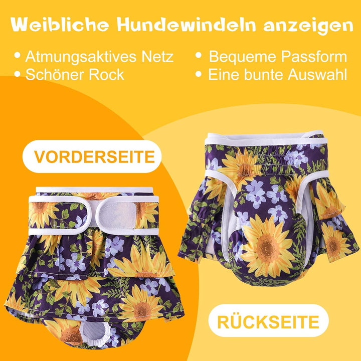 Demigreat Läufigkeitshose für Hündinnen 3 Stück S, Hochsaugfähige und Damenbinden Hundewindeln für H
