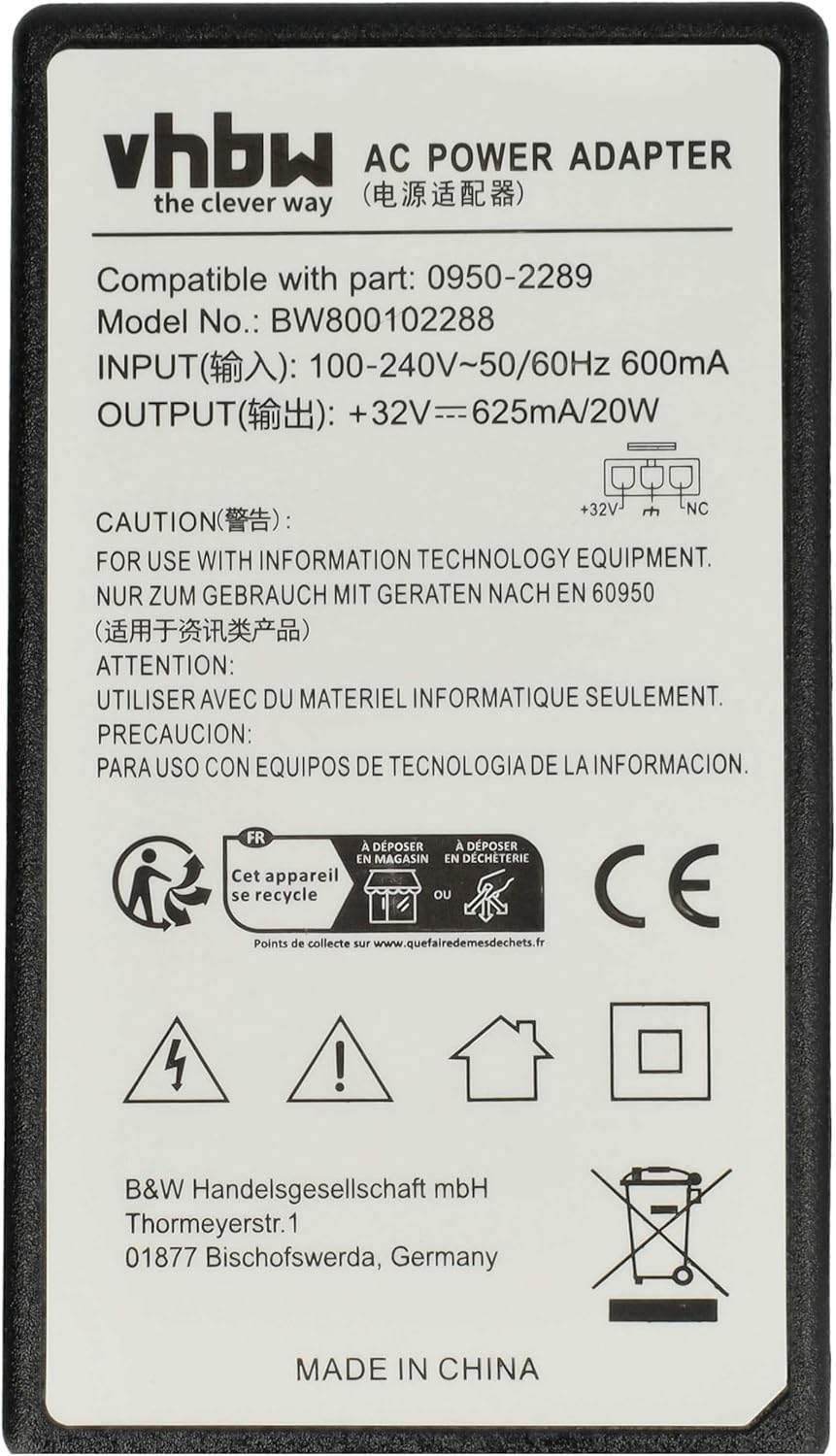 vhbw Netzteil kompatibel mit HP Deskjet D2663, D2668, D2680, D4260, D5560, D5563, D5568, D730, F2420