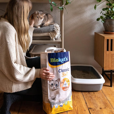 Biokat's Classic 3in1 ohne Duft - Klumpende Katzenstreu mit 3 unterschiedlichen Korngrössen - 1 Sack