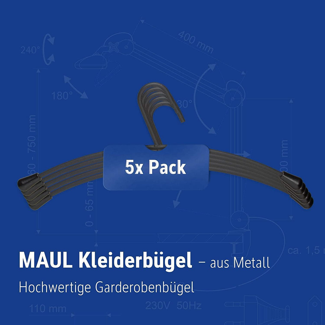 MAUL Kleiderbügel Metall – moderne Stahl Kleiderbügel in edlem Design – stabile und belastbare Aufhä