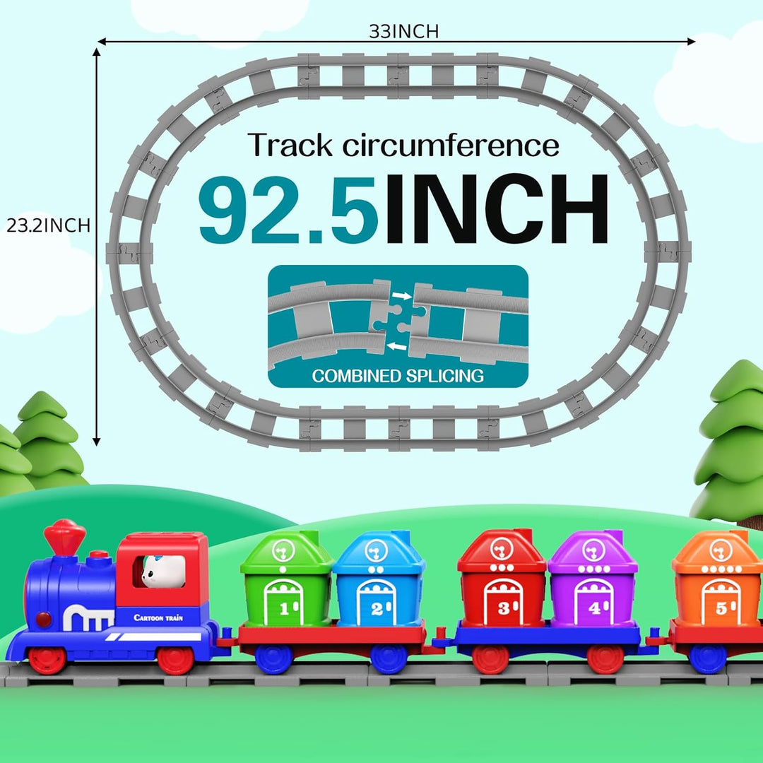 Eisenbahn-Set für Kleinkinder, Lernspielzeug für 1, 2, 3 Jahre, elektrisches Eisenbahn-Schienenset m