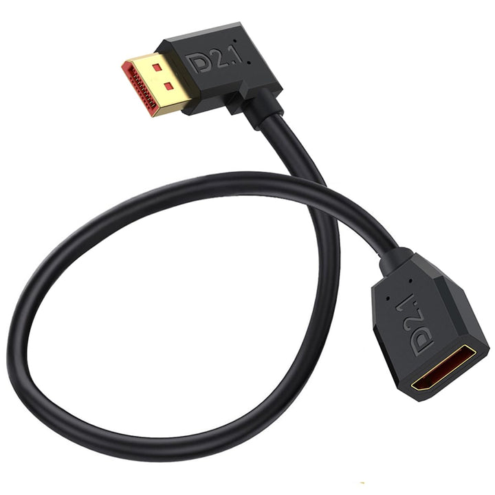 90Degree Winkel DisplayPort 2.1 Verlängerungskabel, 52Gbps Display Port männlich zu weiblich Kabel U