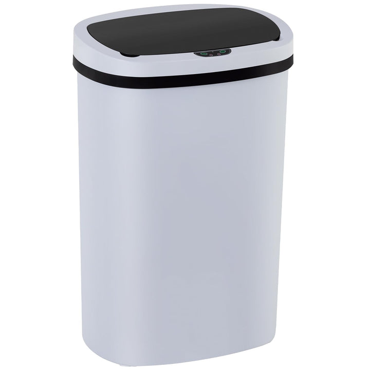 BestOffice Mülleimer mit Sensor | 50-Liter-Kunststoffmülleimer | Weiss Kunststoff Weiss, Kunststoff