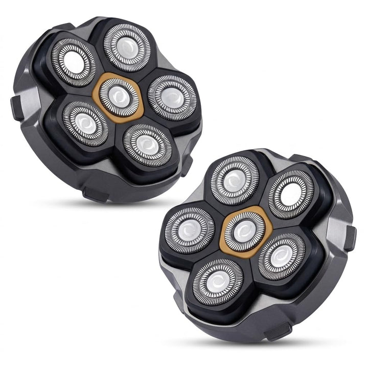 2 Stück Ersatzrasierkopf für Glatzen Rasierer Herren,LOEVERY 6D Magnetischer Scherkopf,Nass- und Tro
