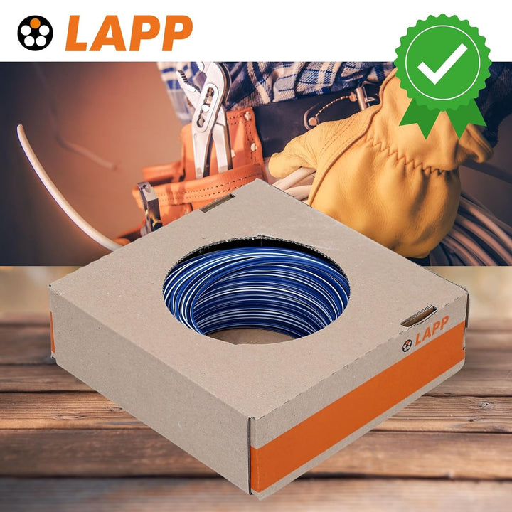 100 Meter Lapp 4510922 H05V-K 0,75 mm² dunkelblau-weiss I Verdrahtungsleitung I Aderleitung flexibel
