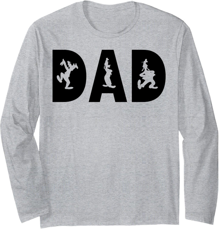Disney Mickey And Friends Goofy Dad Silhouette Text Langarmshirt
