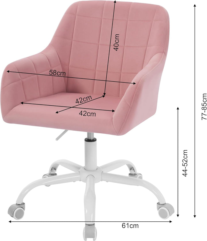 WOLTU Schreibtischstuhl drehbar, Schminktisch Stuhl, Drehstuhl mit Rollen, Bürostuhl ergonomisch, Se