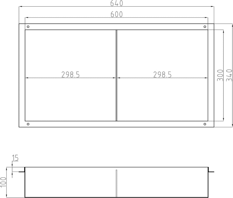 Wandnische aus Edelstahl NT306010X randlos mit Ablagefach - 30 x 60 x 10 cm (B x H x T) - Farbe wähl