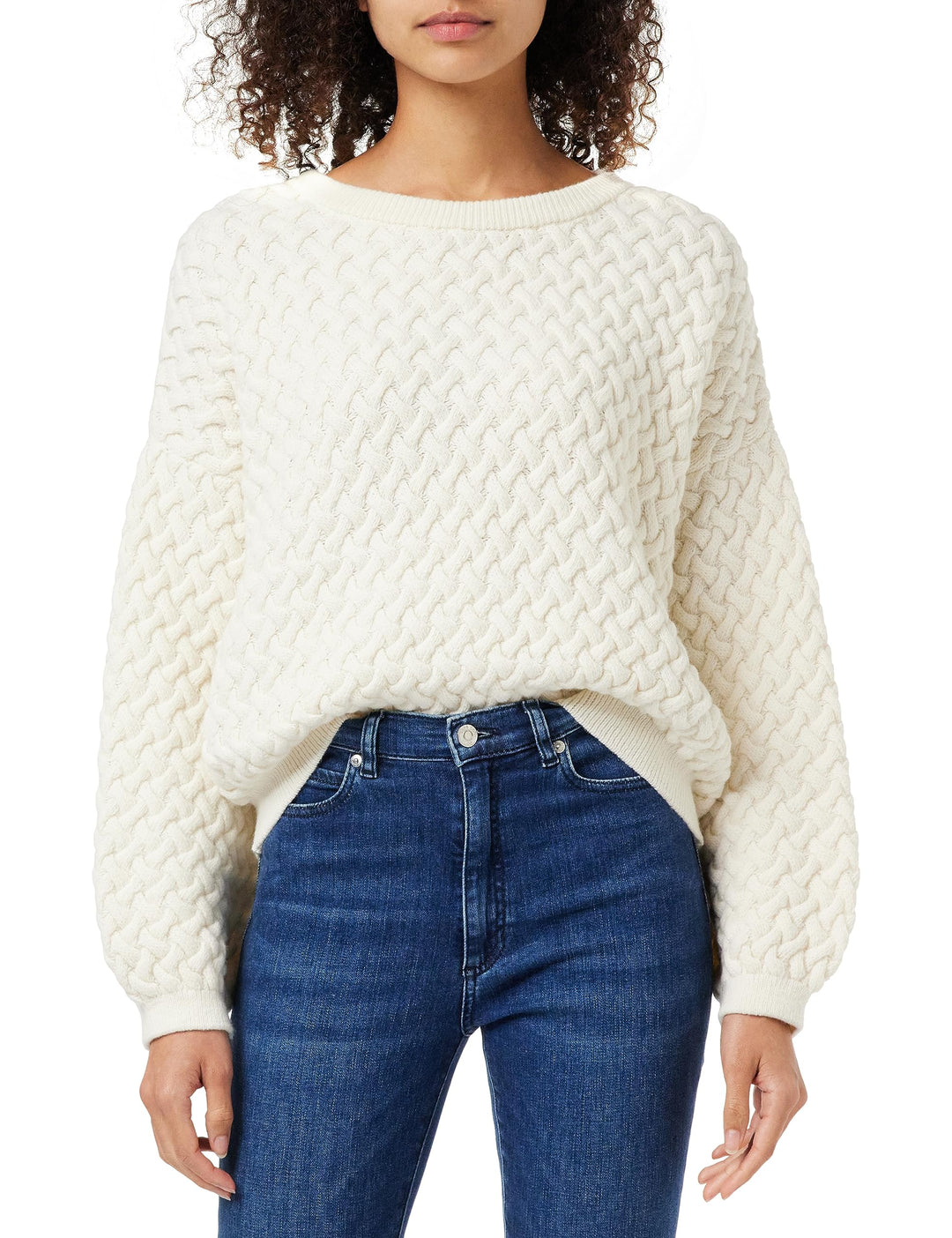 G-STAR Damen Chunky Loose Boat Knitted Pullover Knits, Beige (Eggnog D23968-d170-g076)