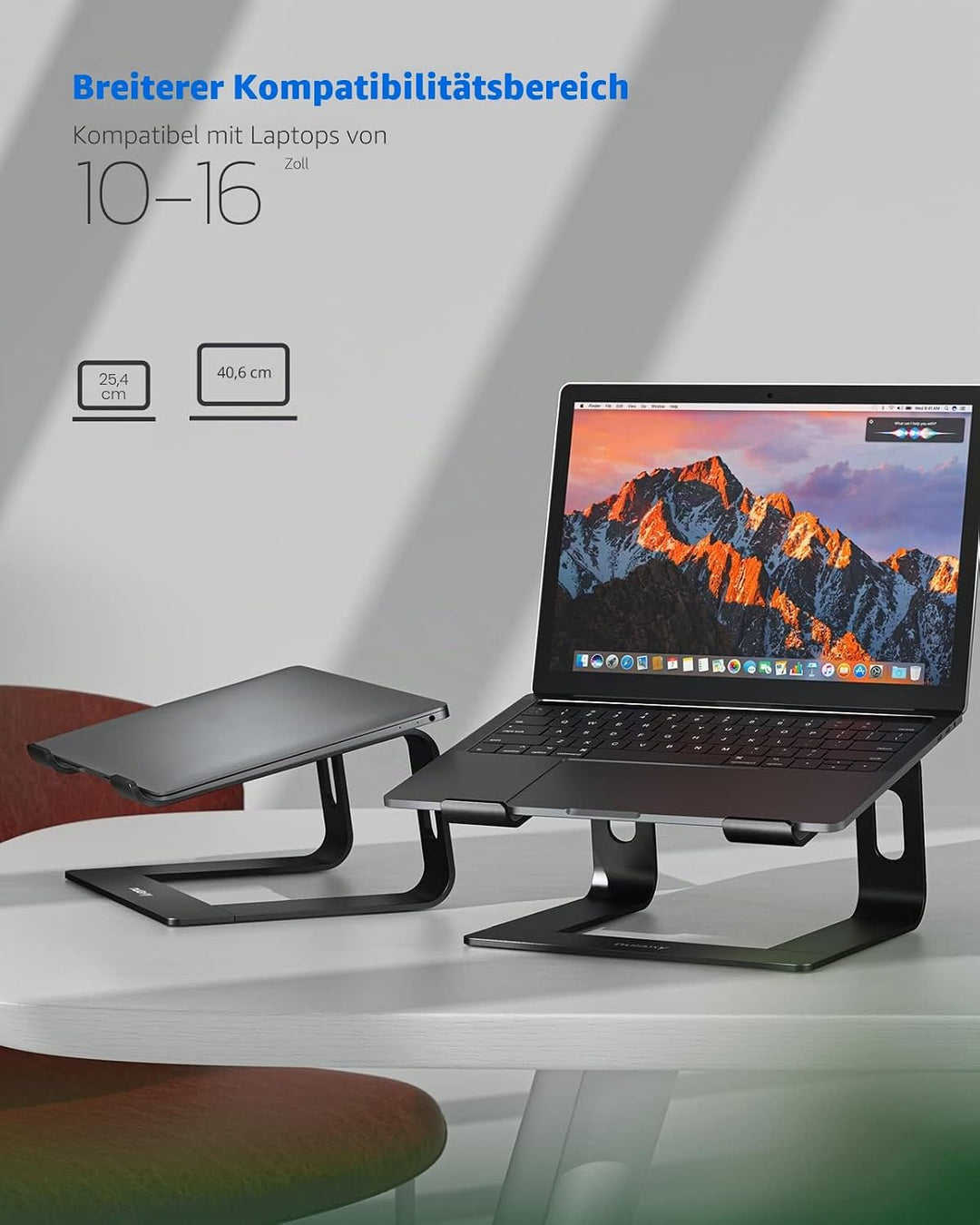 Nulaxy Laptop Ständer, Ergonomischer Aluminium Laptop Stand, Notebook Ständer für Schreibtisch, Abne