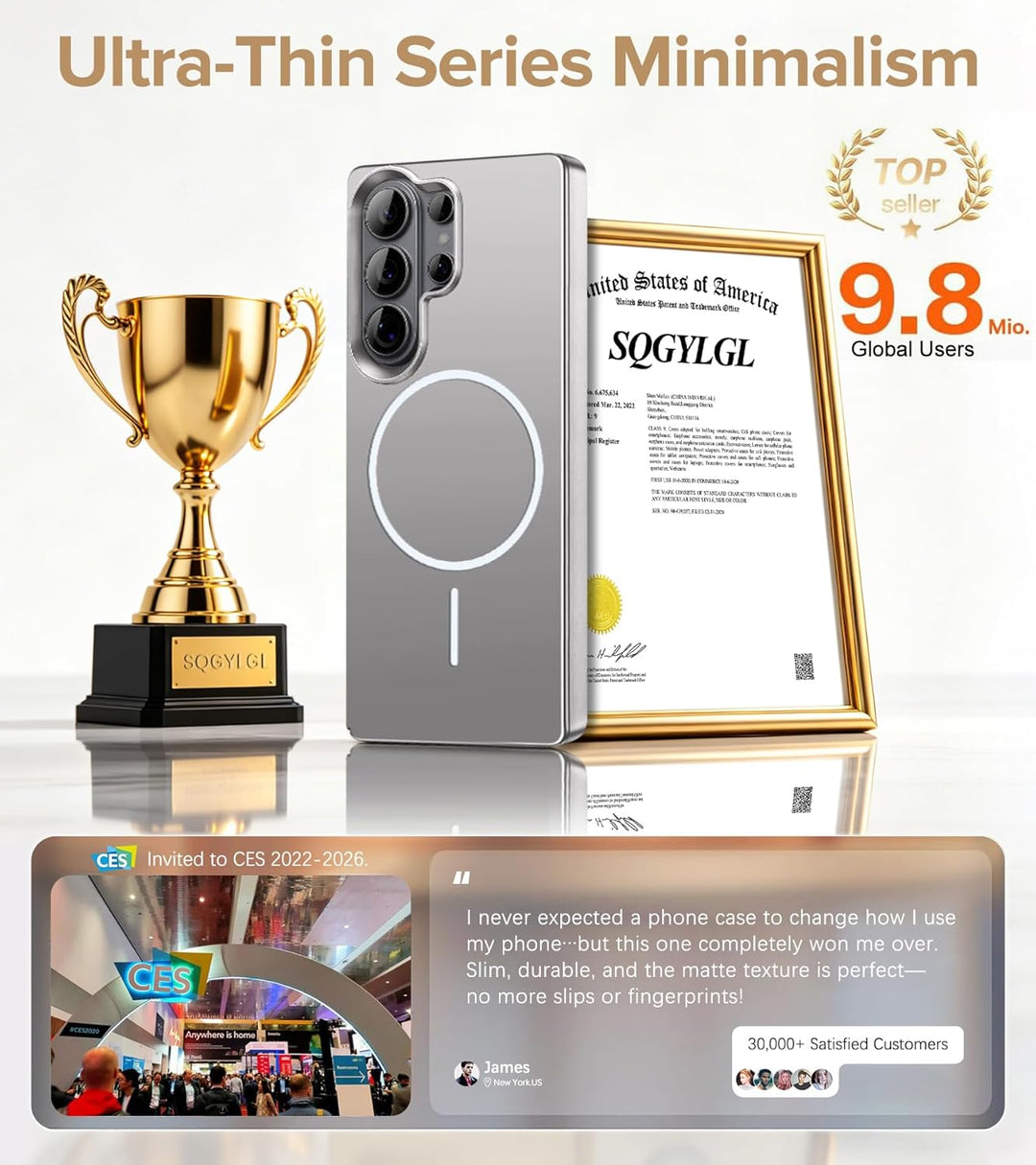 Ultradünne Hülle für Samsung Galaxy S26 Ultra 5G, Extrem Dünn Matte S26 Ultra Handyhülle PC Schale K