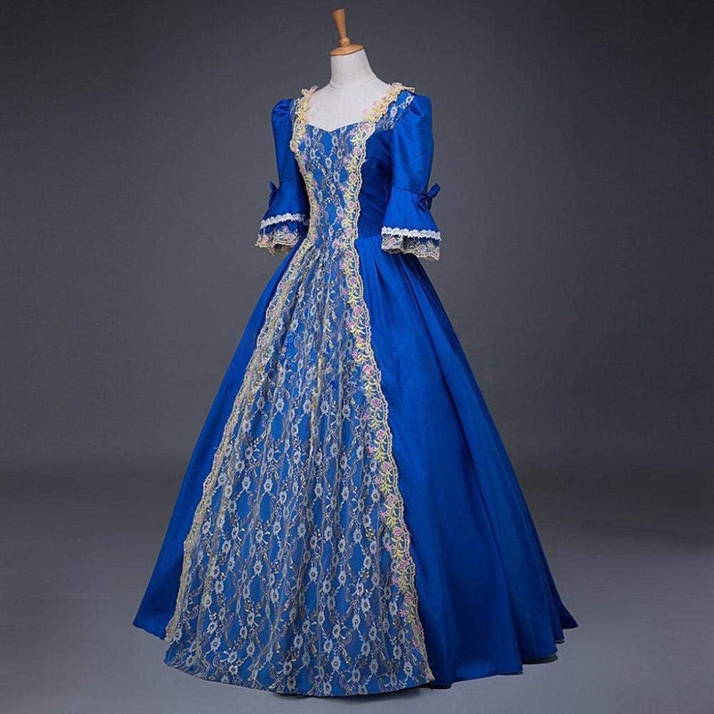YEBIRAL Damen 1/2 Ärmel Renaissance Mittelalter Kleid Party Viktorianischen Königin Kleider Gothic J