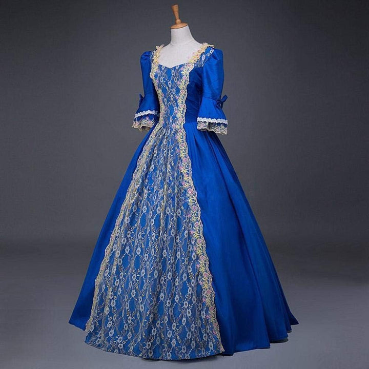 YEBIRAL Damen 1/2 Ärmel Renaissance Mittelalter Kleid Party Viktorianischen Königin Kleider Gothic J