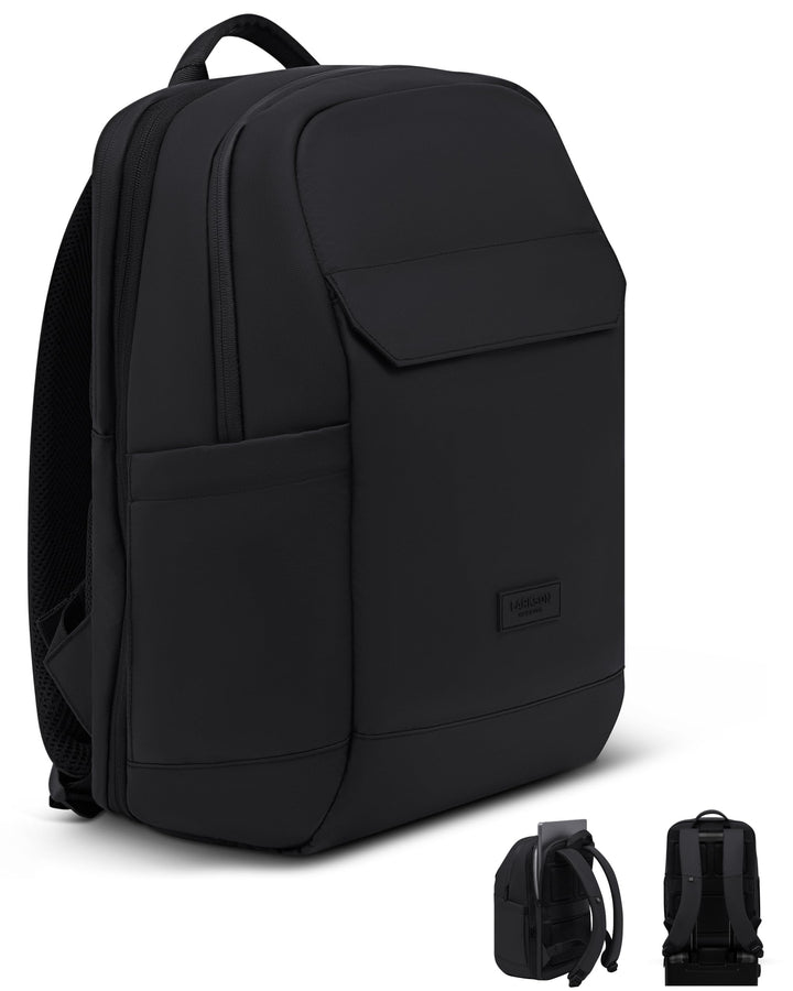LARKSON Business Laptop Rucksack Herren Schwarz - Bjarne Small - Kleiner Arbeitsrucksack mit 16 Zoll
