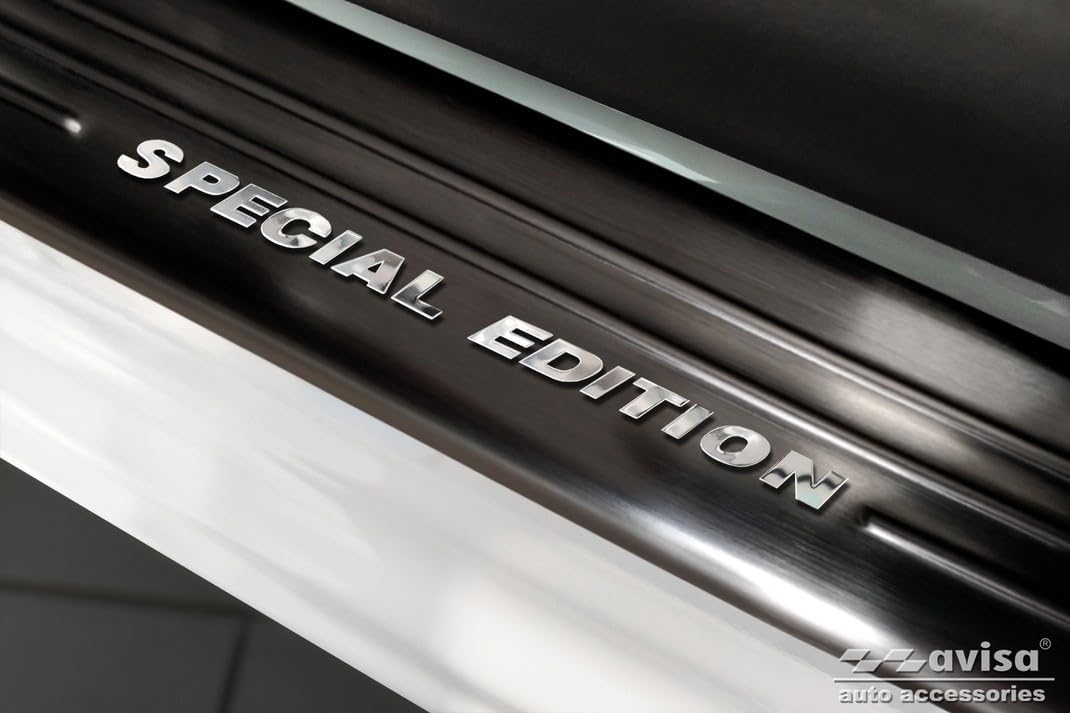 Black Inox door sill protectors compatible with Opel Mokka 2020- - 'Special Edition' - 4-pieces