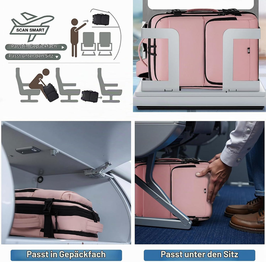 Handgepäck Rucksack, Wasserdichter Multifunktionaler Rucksack Handgepäck Flugzeug mit Laptopfach, Gr