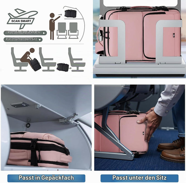 Handgepäck Rucksack, Wasserdichter Multifunktionaler Rucksack Handgepäck Flugzeug mit Laptopfach, Gr