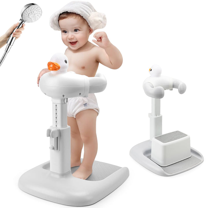 Höhenverstellbar Baby Badewanne Gestell mit Sitz: Stand Dusche with Seat für ab 6 Monate Kinder - An