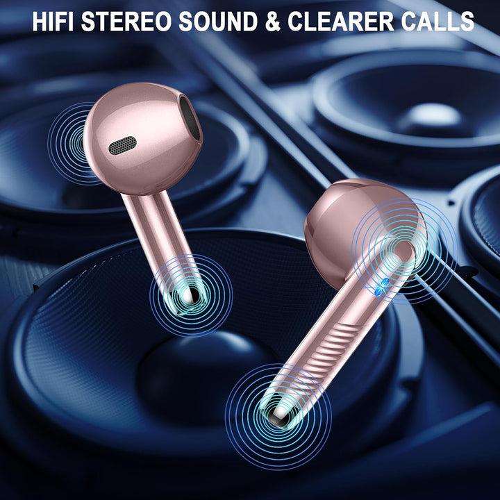 Kopfhörer Kabellos Bluetooth 5.4, Bluetooth Kopfhörer HiFi Stereo mit 4 ENC Noise Cancelling Mic, 40