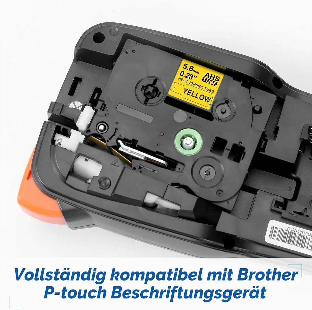MarkField Kompatible Schriftband Schrumpfschlauch HSe-611 HSe611 5.8mm Bänder Schwarz auf Gelb Kompa