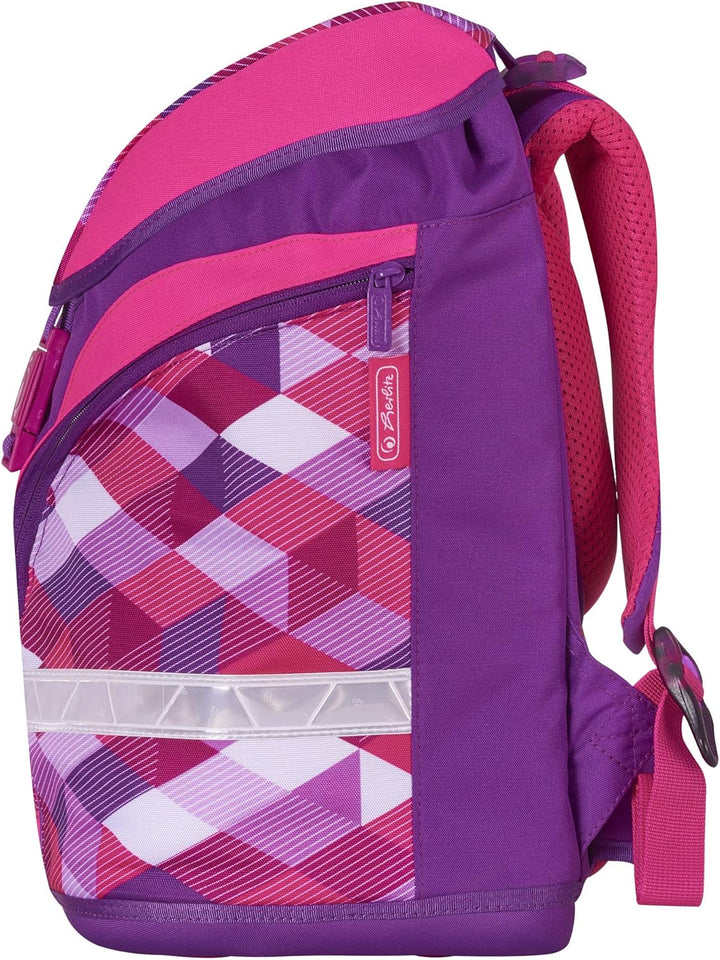 Herlitz 50020362 Schulranzen Motion Plus Pink Cubes, 1 Stück, Pink Cubes