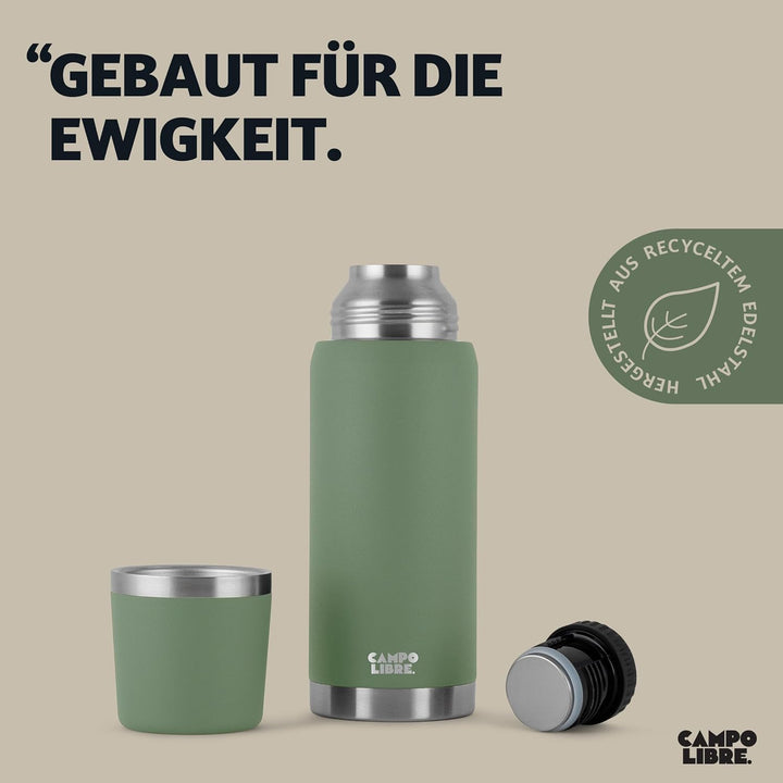 Campo Libre. Jaco® Thermoskanne 1L, 750ml, 500ml I Thermos mit Becher I Unsere Thermosflasche mind.