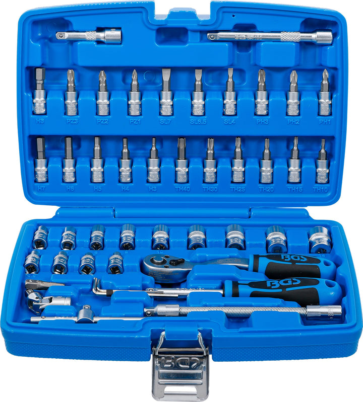 BGS 2146 | Steckschlüssel-Satz | Antrieb 6,3 mm (1/4") | 46-tlg. 46-tlg., mit Bohrung, 46-tlg., mit
