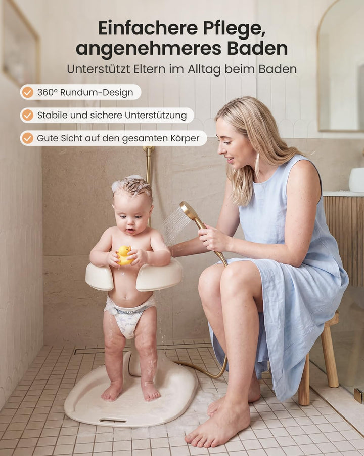 Grownsy Baby Dusche Ständer & Badewannenhilfe ab 6 Monaten, Faltbare Duschhilfe mit Verstellbarer St