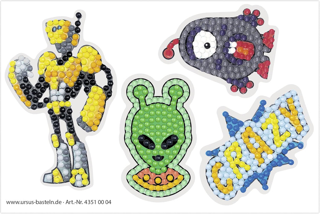 Ursus 43510004 - Diamond Painting Creative Set "Galaxy", Bastel-Set für Kinder zum kreativen Gestalt
