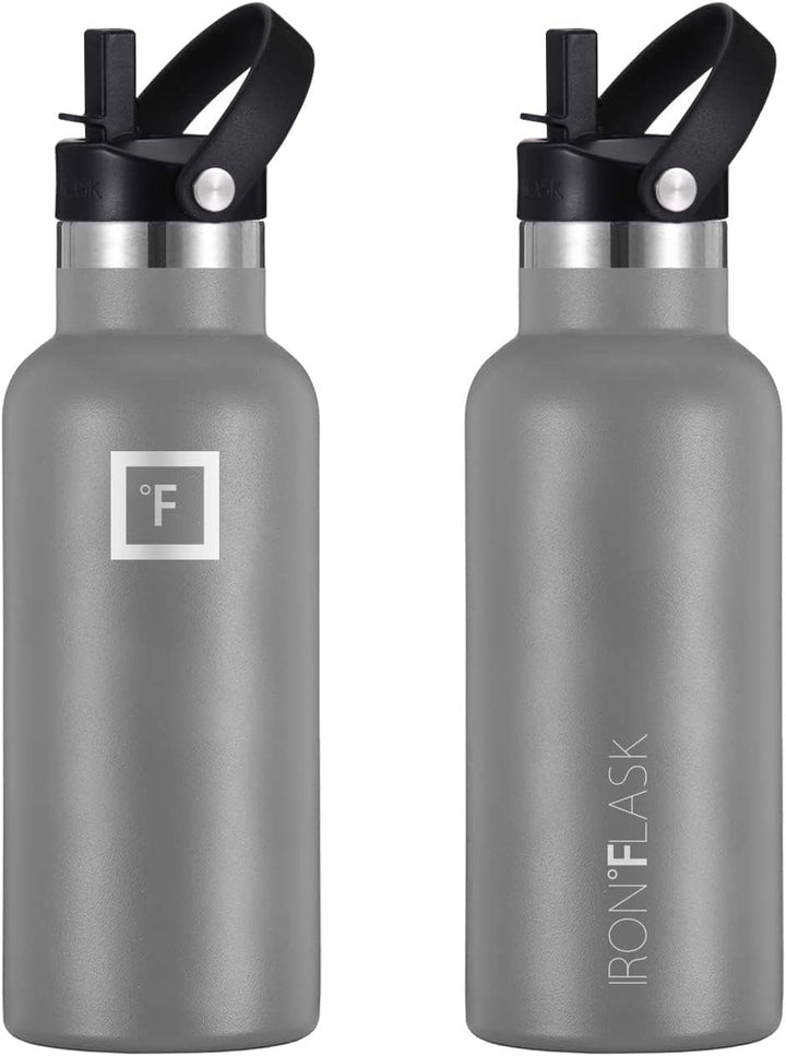 Edelstahl Trinkflasche mit 3 Deckel - Auslaufsicher Thermosflasche - Metall Wasserflasche Doppelwand