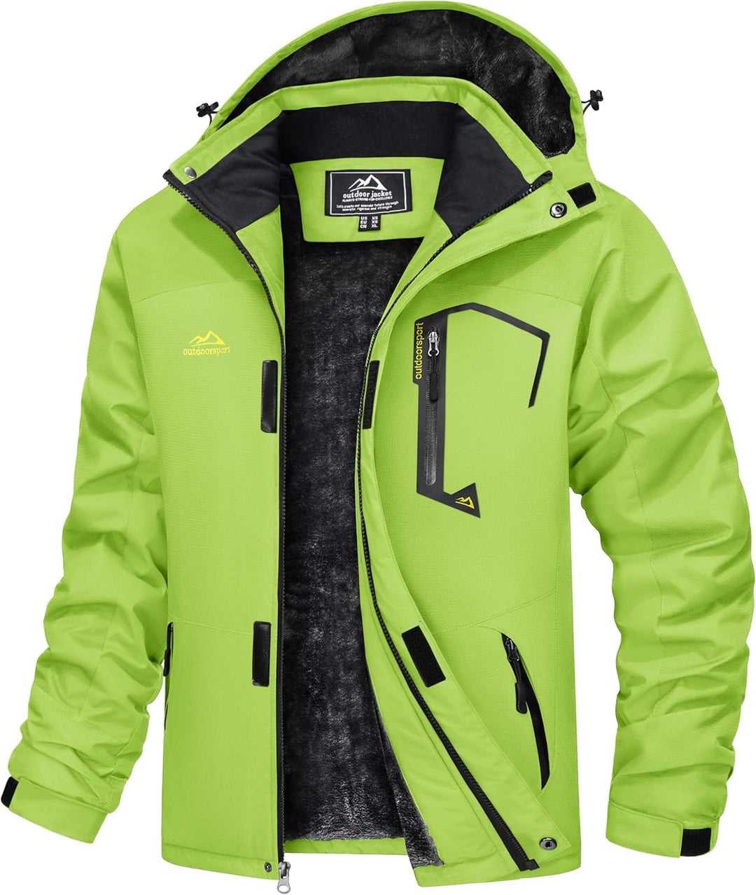 TACVASEN Herren Winter Wasserdichte Winddichte Winterjacke Warme Fleece-Futter Ski Regenmantel mit K