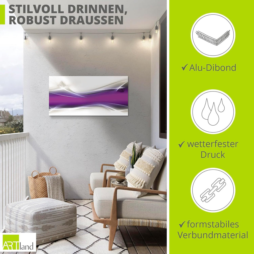 ARTland Wandbild Alu Verbundplatte für Innen & Outdoor Bild60x30 cm Abstrakte Motive Gegenstandslos