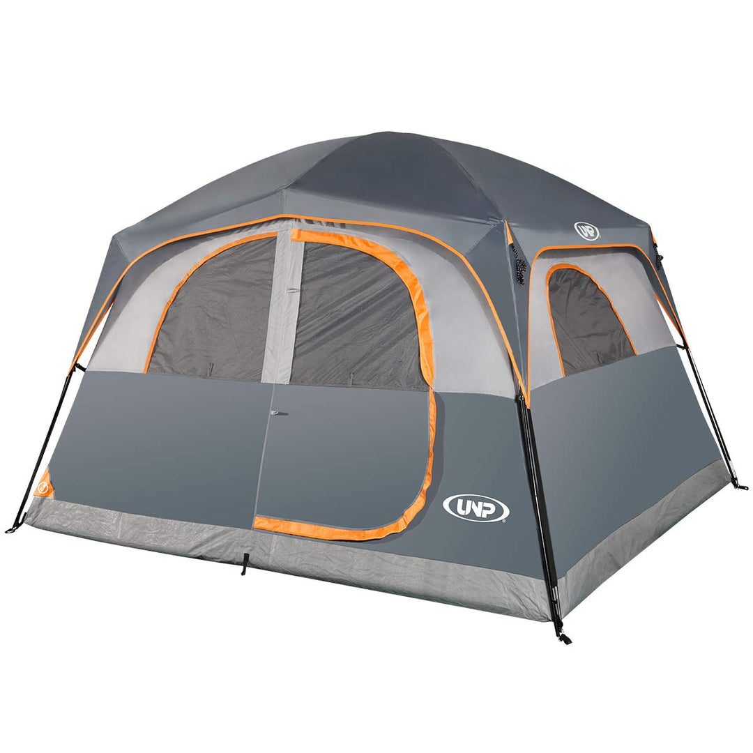 UNP Tents 6 Person Waterproof Windproof Easy Setup,Double Layer Family Camping Tent with 1 Mesh Door