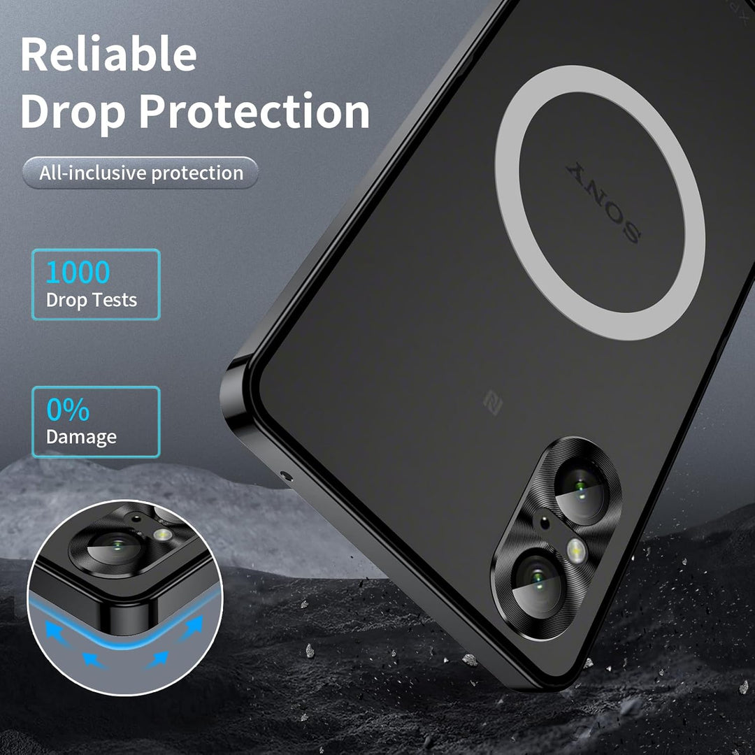 leleyo Handyhülle für Sony Xperia 5 V Hülle kompatibel mit MagSafe, Dünne Schutzhülle mit Kamera Sch