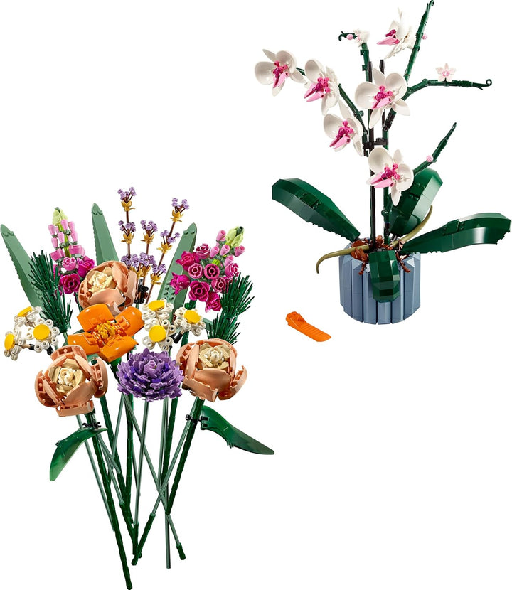 LEGO 10280 Icons Blumenstrauss, Künstliche Blumen & 10311 Icons Orchidee, Künstliche Pflanzen Set mi