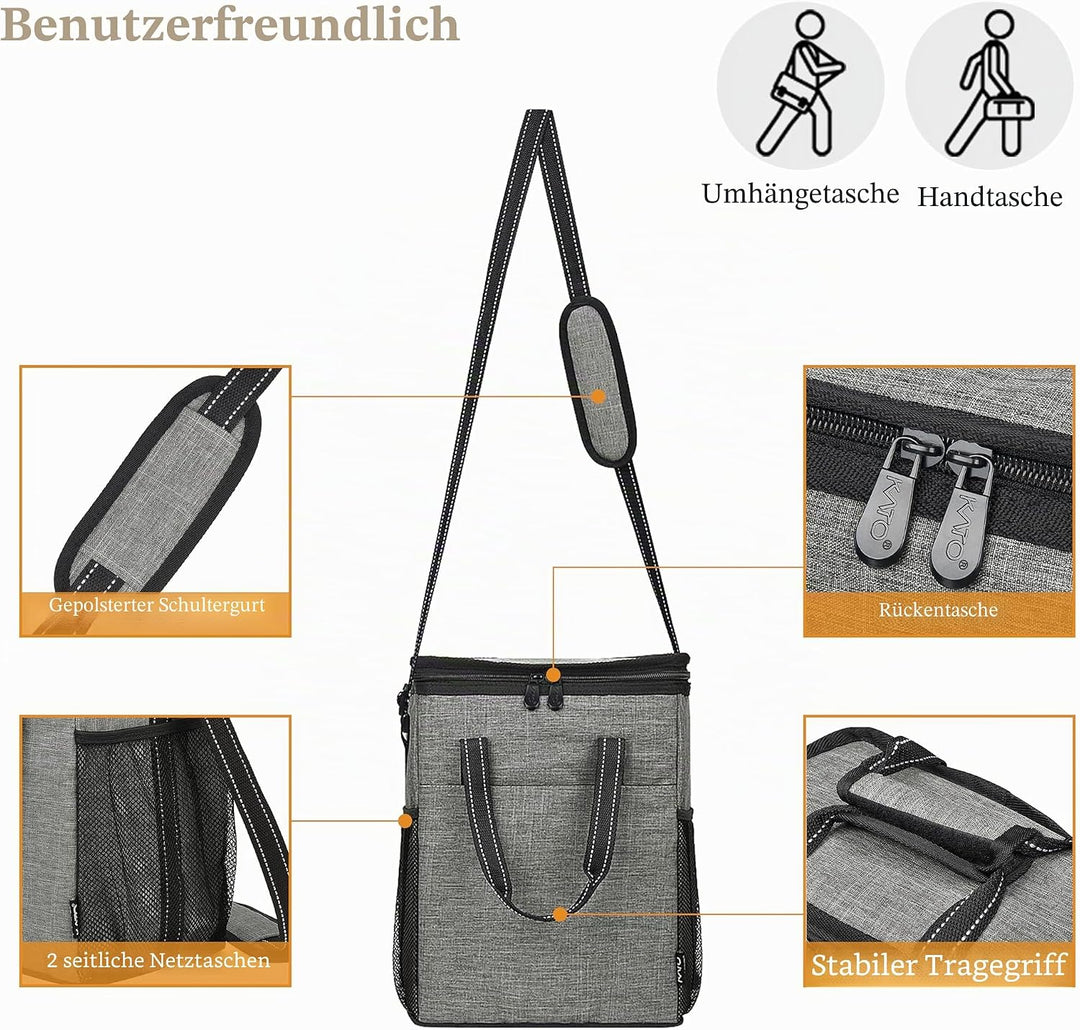 Kato Tirrinia Kühltasche Klein- Flaschenträger für Wein & Bier, gepolsterte weinkühltasche mit isoli