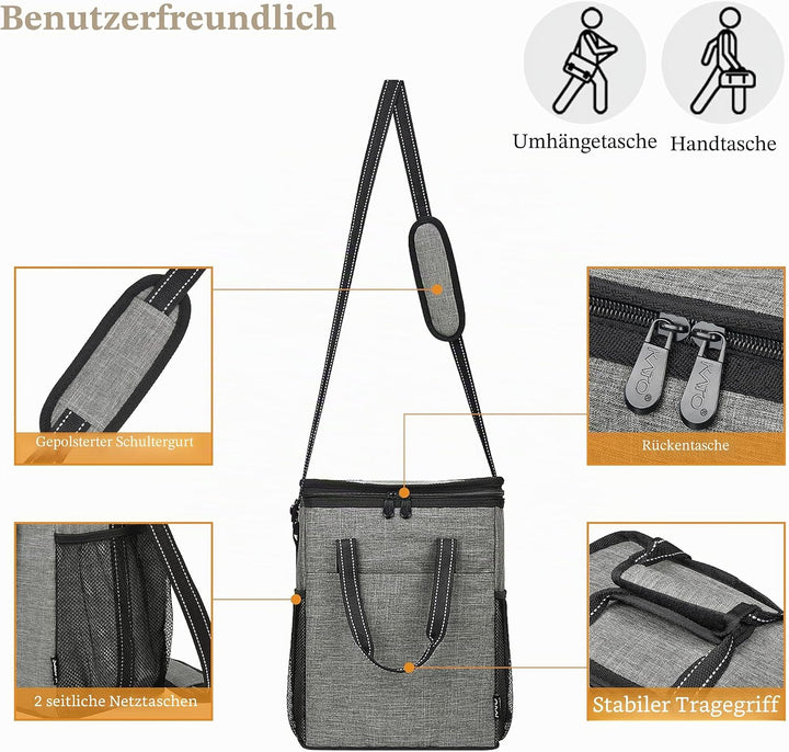 Kato Tirrinia Kühltasche Klein- Flaschenträger für Wein & Bier, gepolsterte weinkühltasche mit isoli