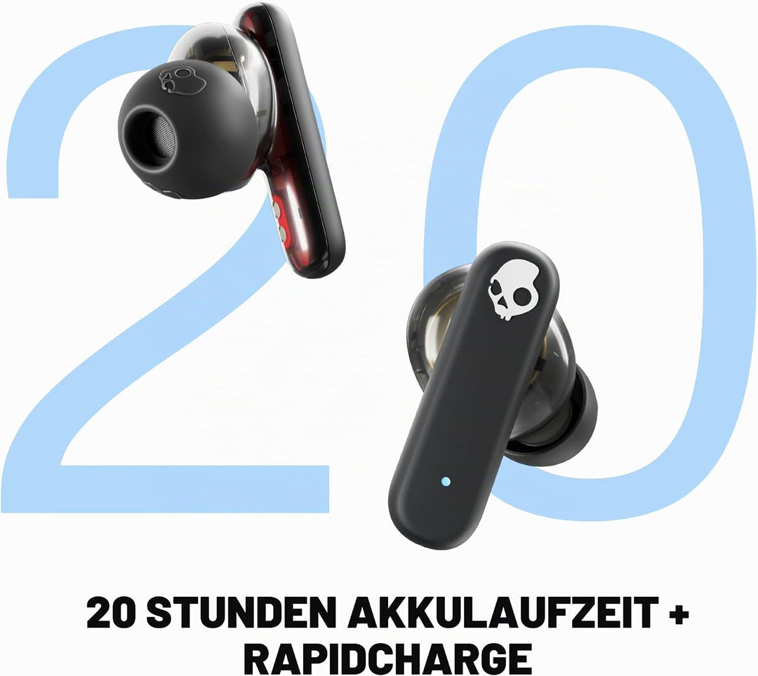 Skullcandy Smokin’ Buds Wireless Earbuds, Bluetooth-Kopfhörer, schallisolierende Passform, bis zu 20