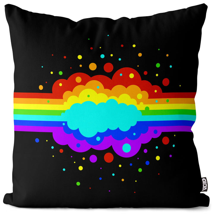 VOID Regenbogen Wolke Pride Kissenbezug Kissenhülle Polyester wasserfest Outdoor Indoor, Kissen Grös