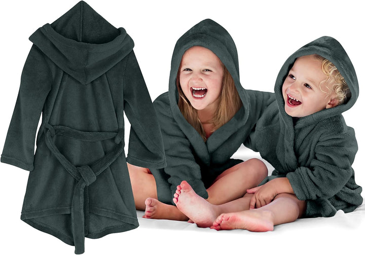 Kinder Bademantel - Kuschelfleece für Jungen u Mädchen 1522.2202 9-11 Jahre Anthrazit, 9-11 Jahre An