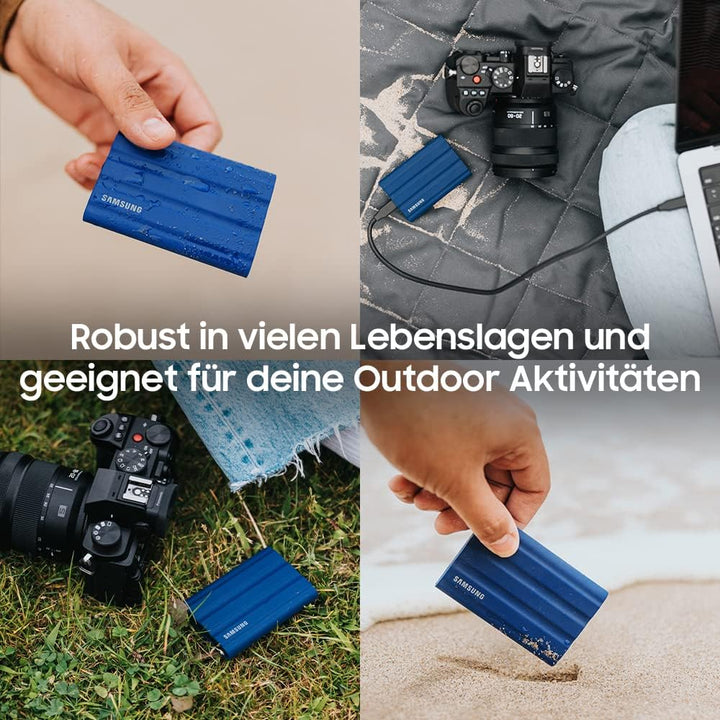 Samsung Portable SSD T7 Shield, 2 TB, USB 3.2 Gen.2, 1.050 MB/s Lesen, 1.000 MB/s Schreiben, Robuste