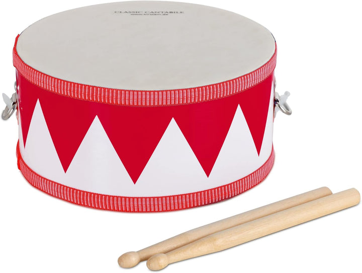 Classic Cantabile Kindertrommel aus Holz - Musikinstrument zum Trommeln und Umhängen - Trommel für K