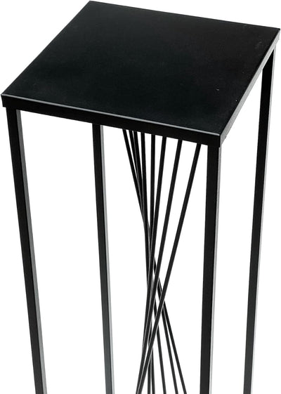 DanDiBo Blumenhocker Metall Schwarz Eckig 70-100 cm Blumenständer Beistelltisch Blumensäule Design M