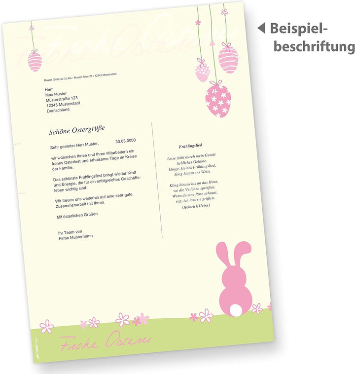 Briefpapier Ostern rosa (1.000 Stück) Motivpapier DIN A4, Osternpapier farbig 1000 Blatt, 1000 Blatt