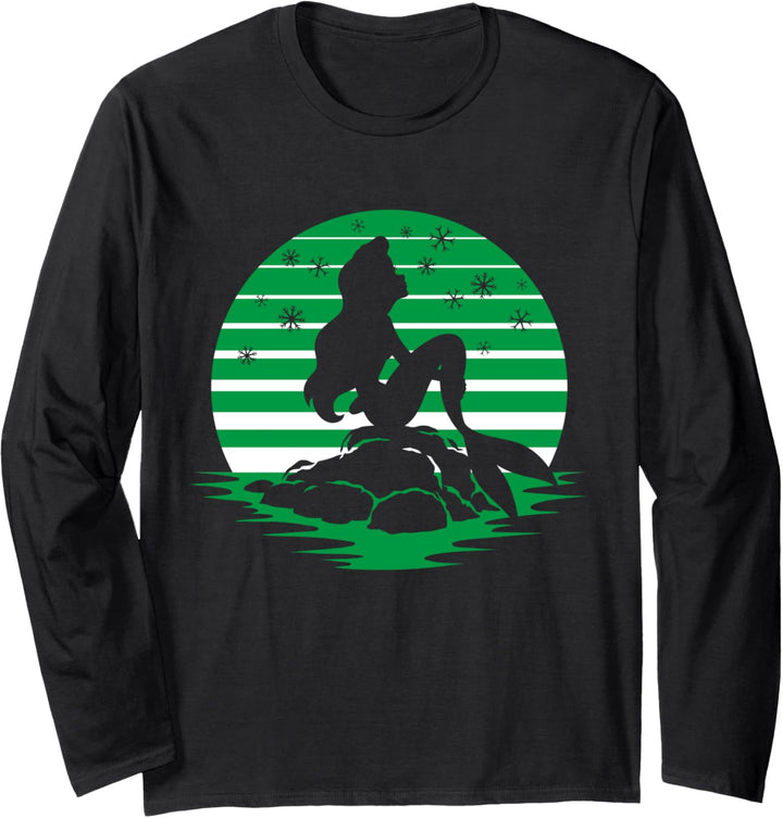 Disney Princess Ariel Green Holiday Silhouette Langarmshirt