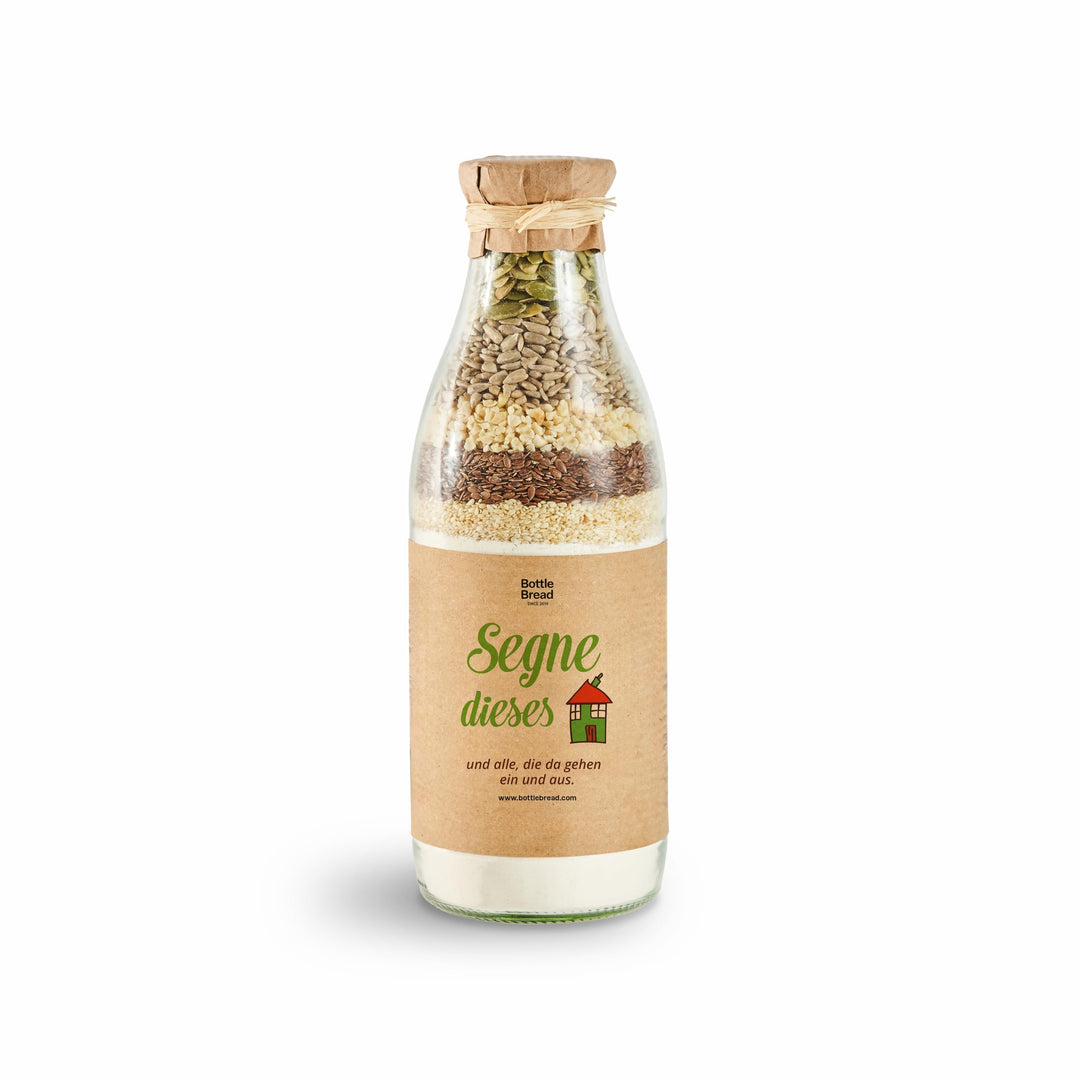 Brotbackmischung "Segne dieses Haus" Backmischung im Glas Flasche Geschenk Geschenkidee Einzug Einzu