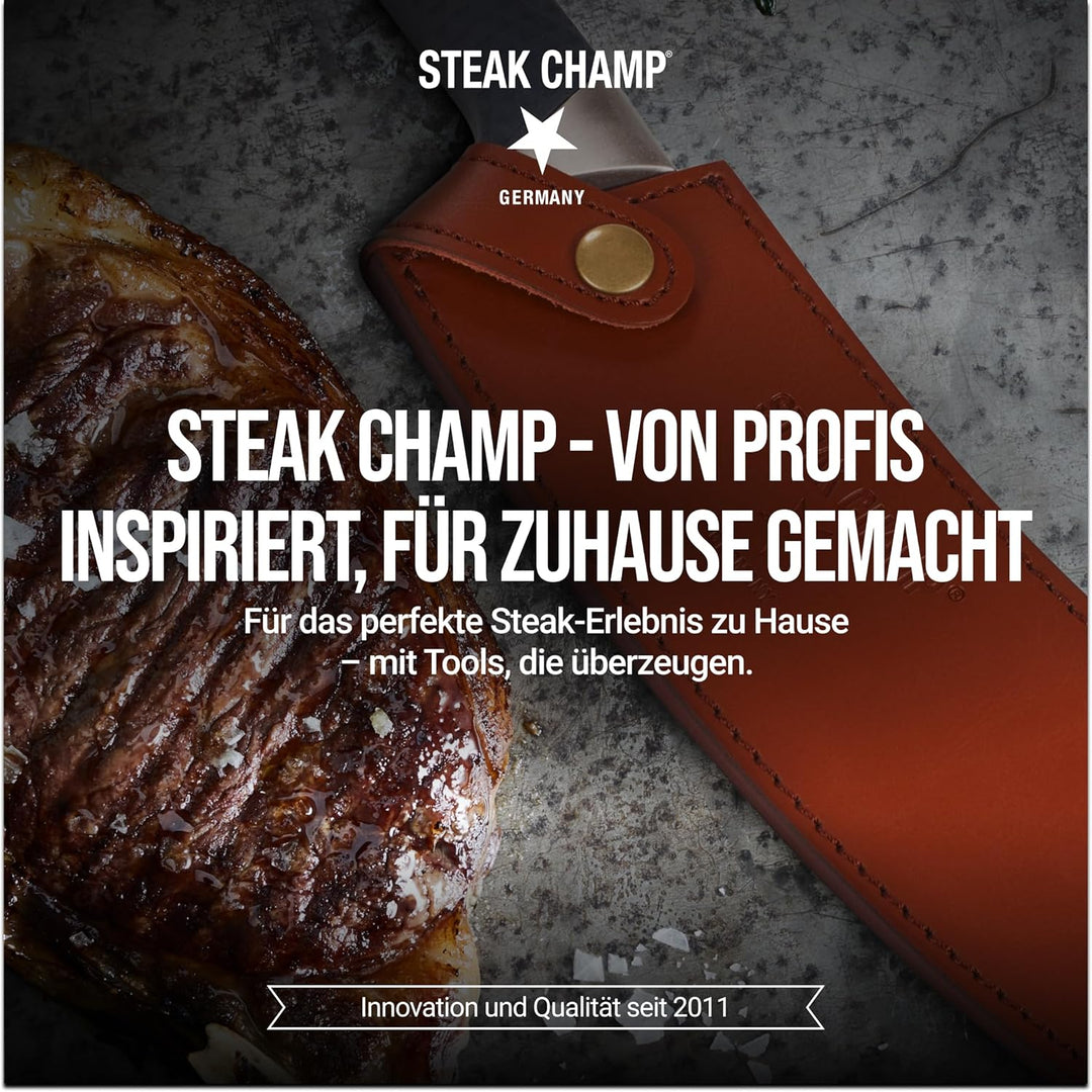 Steak Champ Leder Holster für BBQ Pro Kochmesser: Messertasche aus hochwertigem Leder, zum Befestige