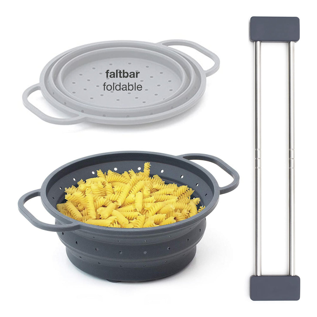 Sanni Shoo KOMBIPAKET: Faltbares Sieb, Seiher, Dämpfeinsatz 26 cm Ø UND drip.line Spültuch- und Uten
